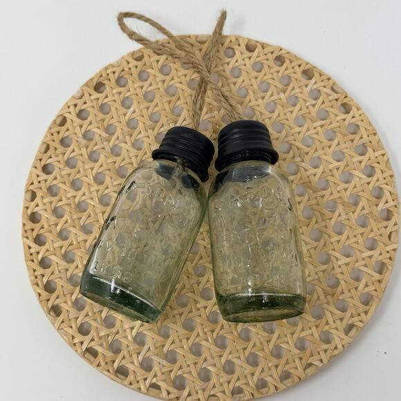 Mason Jar Christmas Tree Ornament ~ Set Of 2 Cute! Gift - Picture 3 of 4